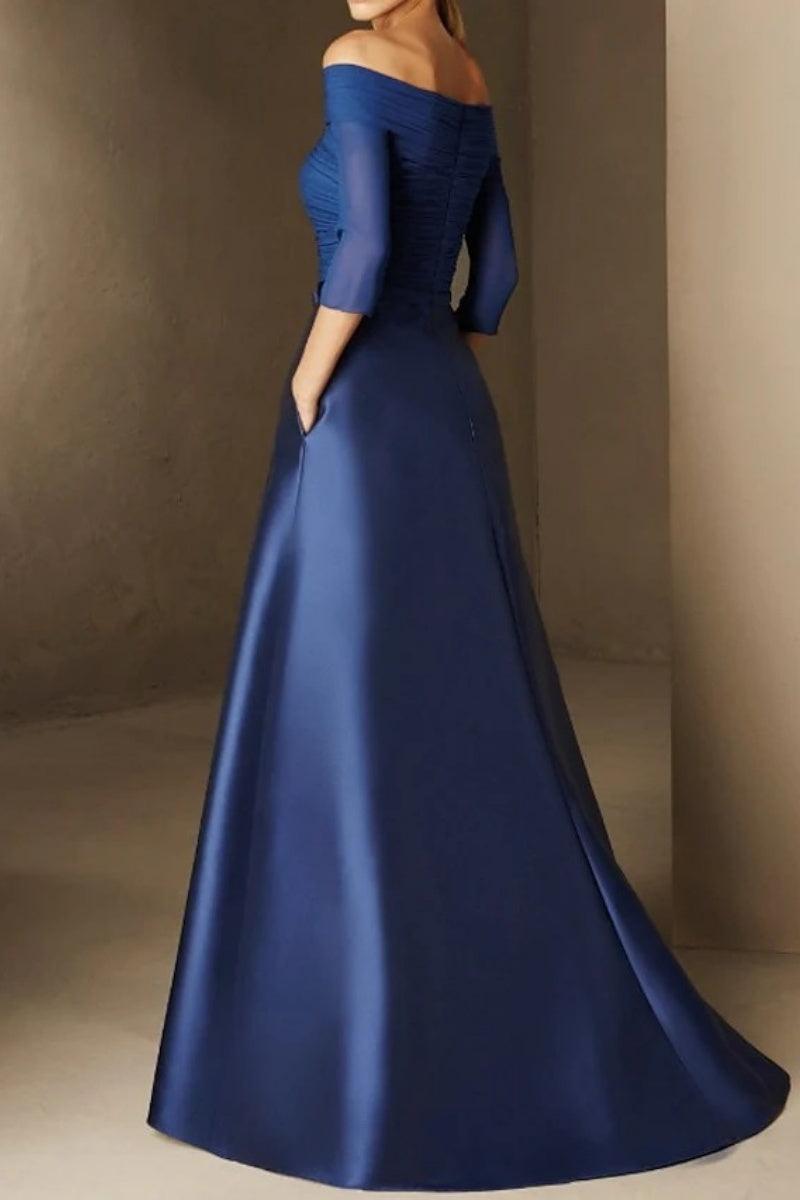 A Line Off The Shoulder Short Sleeves Applique Mother Dresses CM0339 - COCOMELODY