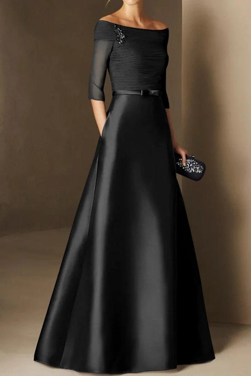 A Line Off The Shoulder Short Sleeves Applique Mother Dresses CM0339 - COCOMELODY