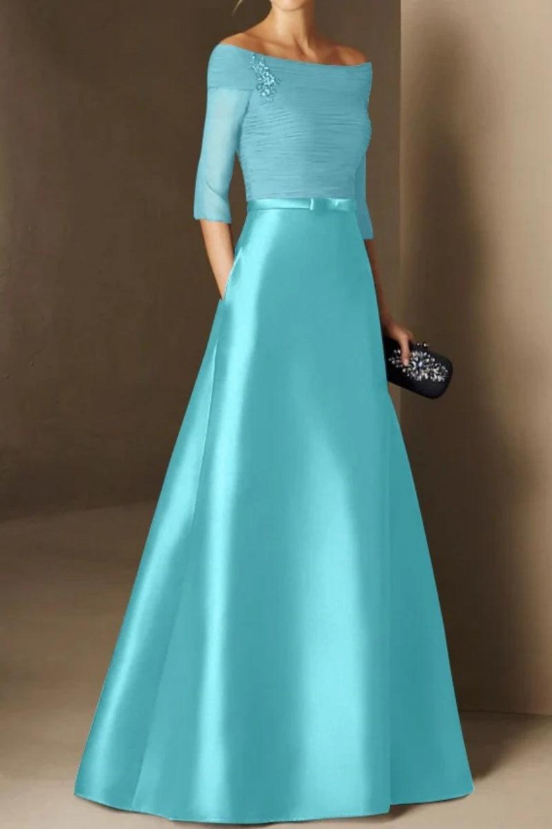 A Line Off The Shoulder Short Sleeves Applique Mother Dresses CM0339 - COCOMELODY