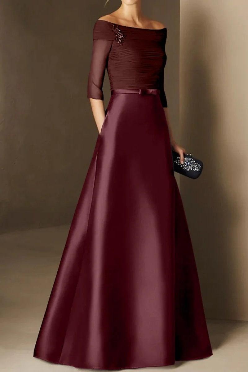 A Line Off The Shoulder Short Sleeves Applique Mother Dresses CM0339 - COCOMELODY
