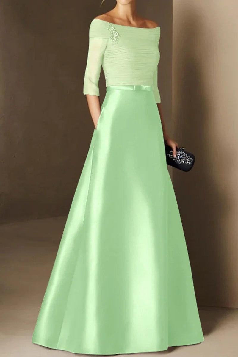 A Line Off The Shoulder Short Sleeves Applique Mother Dresses CM0339 - COCOMELODY