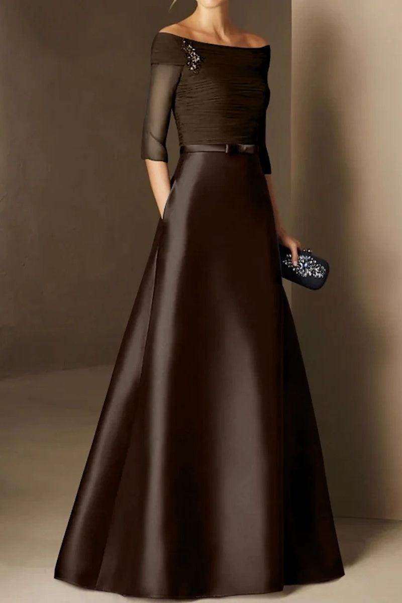 A Line Off The Shoulder Short Sleeves Applique Mother Dresses CM0339 - COCOMELODY