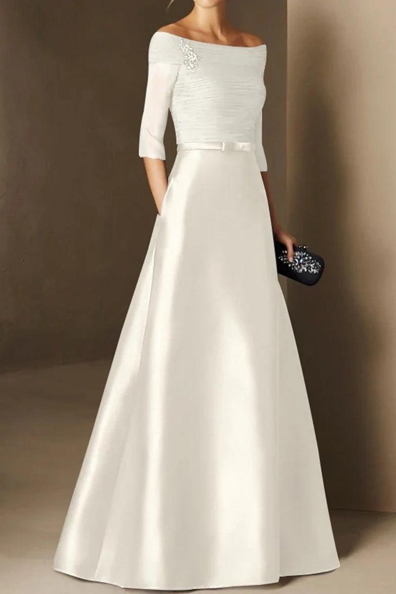 A Line Off The Shoulder Short Sleeves Applique Mother Dresses CM0339 - COCOMELODY