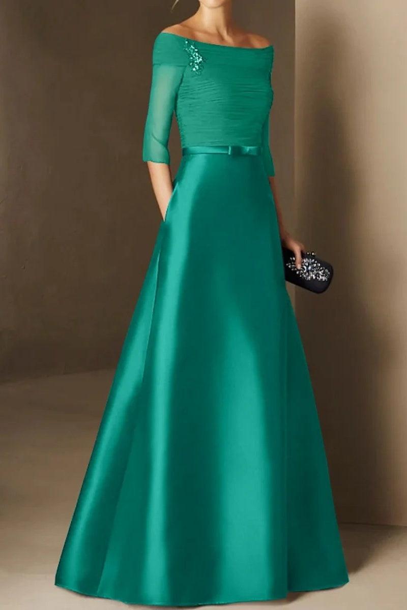A Line Off The Shoulder Short Sleeves Applique Mother Dresses CM0339 - COCOMELODY