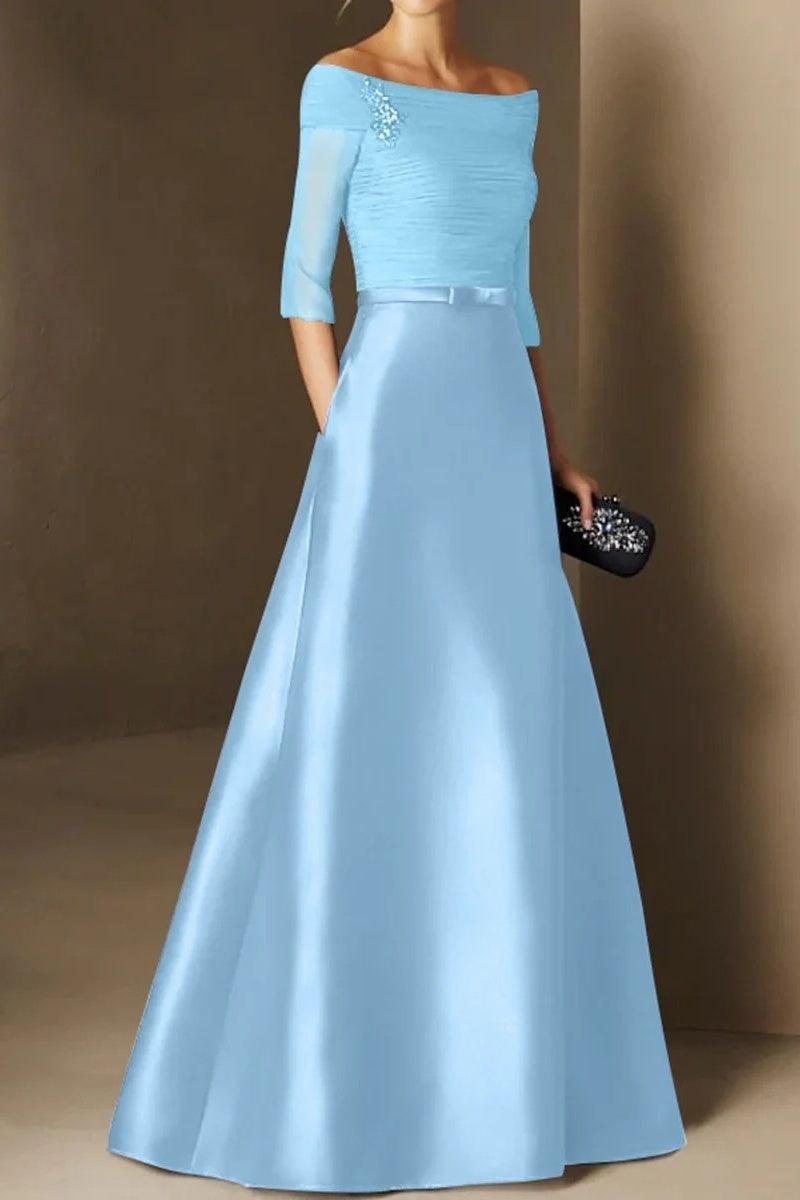 A Line Off The Shoulder Short Sleeves Applique Mother Dresses CM0339 - COCOMELODY