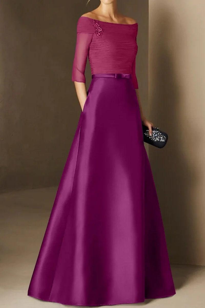 A Line Off The Shoulder Short Sleeves Applique Mother Dresses CM0339 - COCOMELODY