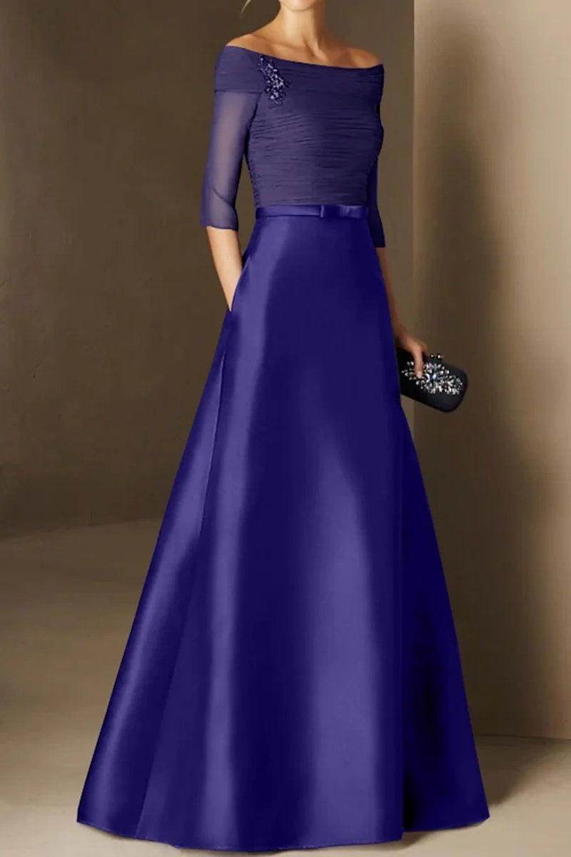 A Line Off The Shoulder Short Sleeves Applique Mother Dresses CM0339 - COCOMELODY