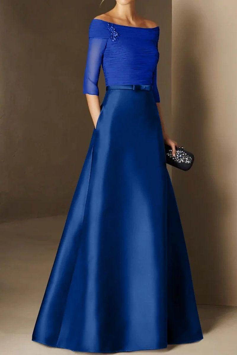A Line Off The Shoulder Short Sleeves Applique Mother Dresses CM0339 - COCOMELODY