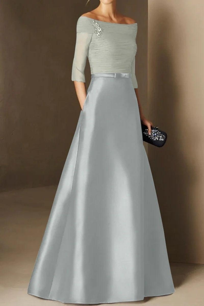 A Line Off The Shoulder Short Sleeves Applique Mother Dresses CM0339 - COCOMELODY