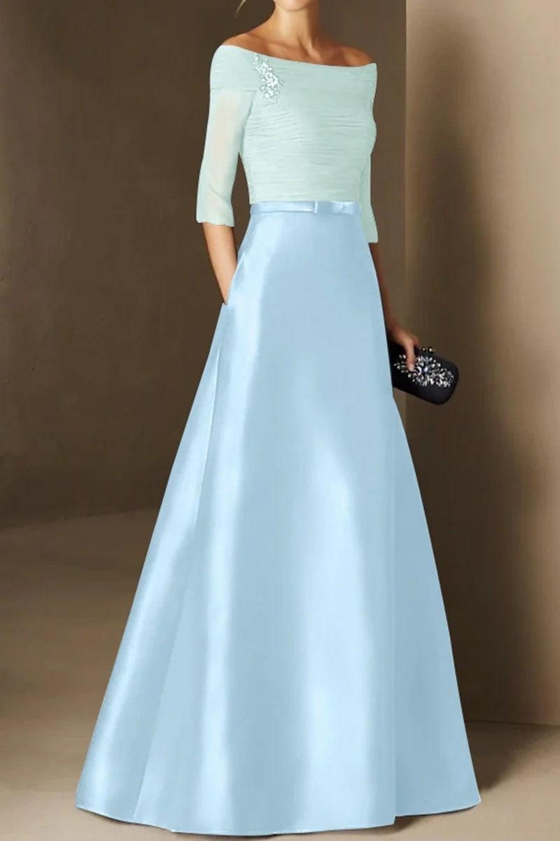 A Line Off The Shoulder Short Sleeves Applique Mother Dresses CM0339 - COCOMELODY