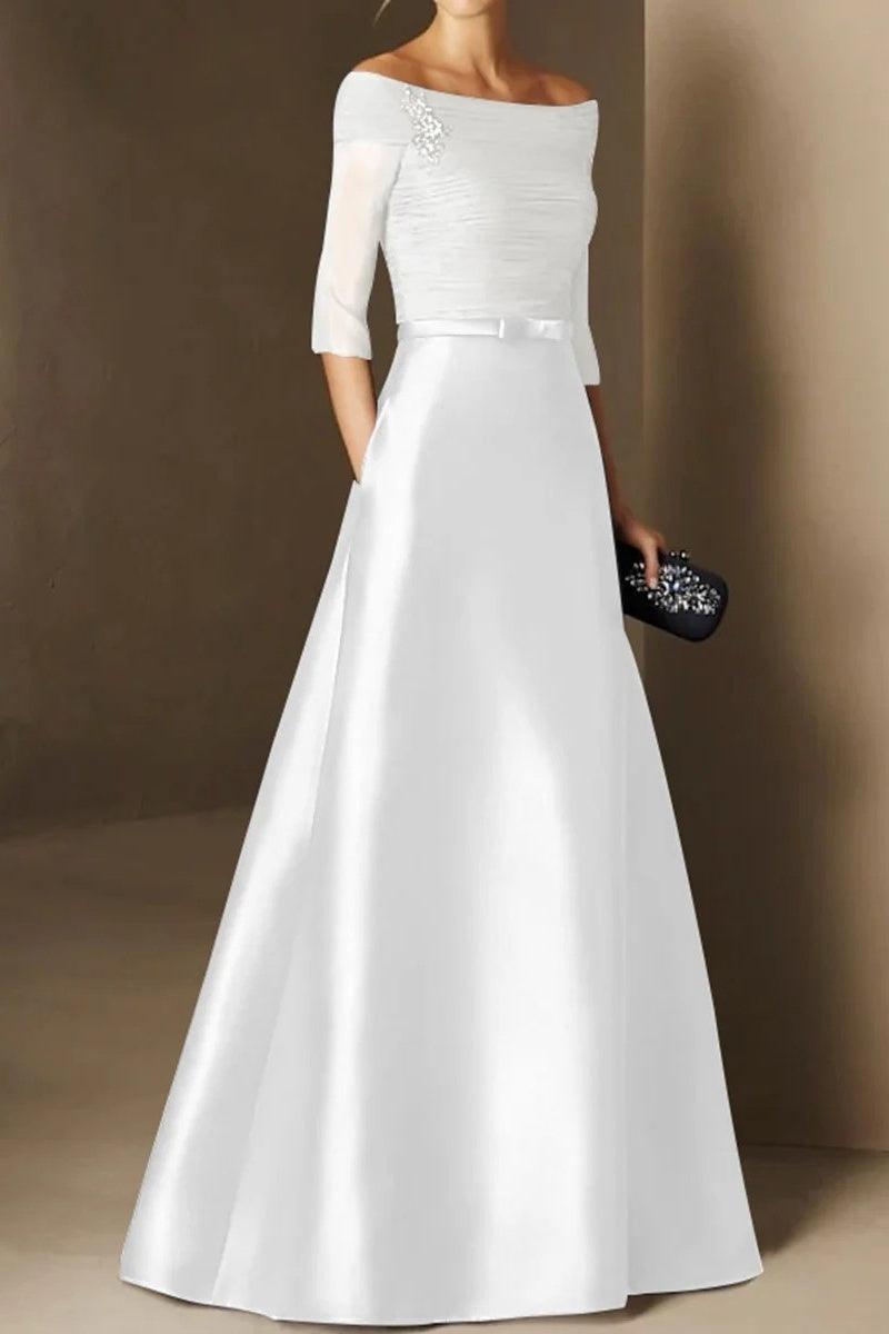 A Line Off The Shoulder Short Sleeves Applique Mother Dresses CM0339 - COCOMELODY