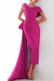 One Shoulder Evening Gown Satin Mother Of The Bride Dresses CM0340 - COCOMELODY