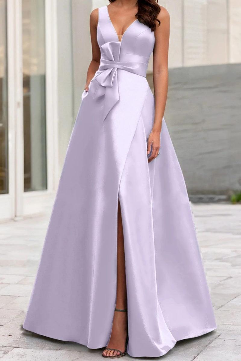 A Line V Neck Sleeveless Mother Of The Bride Dresses CM0341 - COCOMELODY