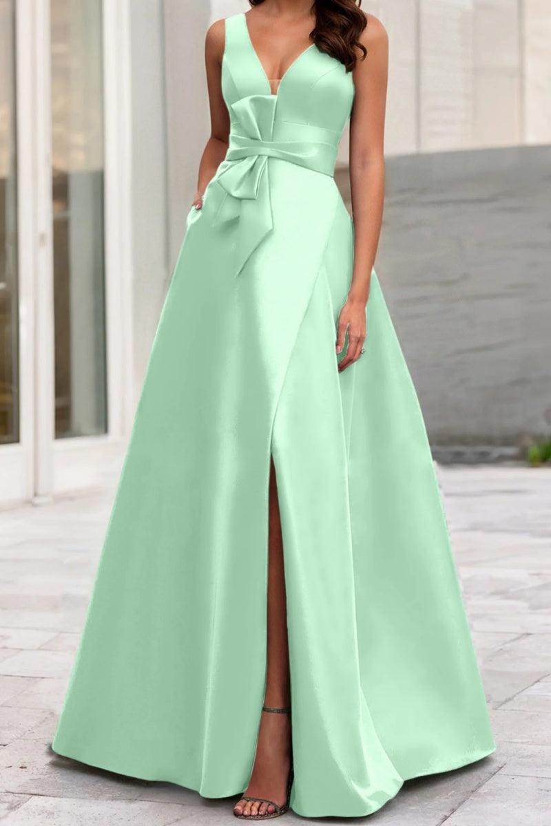 A Line V Neck Sleeveless Mother Of The Bride Dresses CM0341 - COCOMELODY