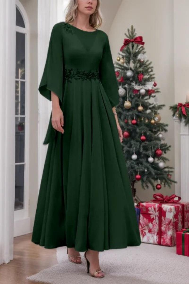 A Line Princess Jewel Neck Ankle Length Sequins Mother Dresses CM0355 - COCOMELODY
