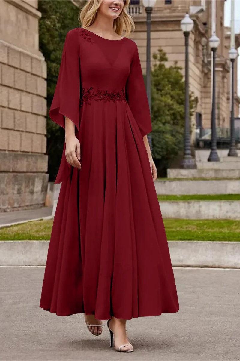 A Line Princess Jewel Neck Ankle Length Sequins Mother Dresses CM0355 - COCOMELODY