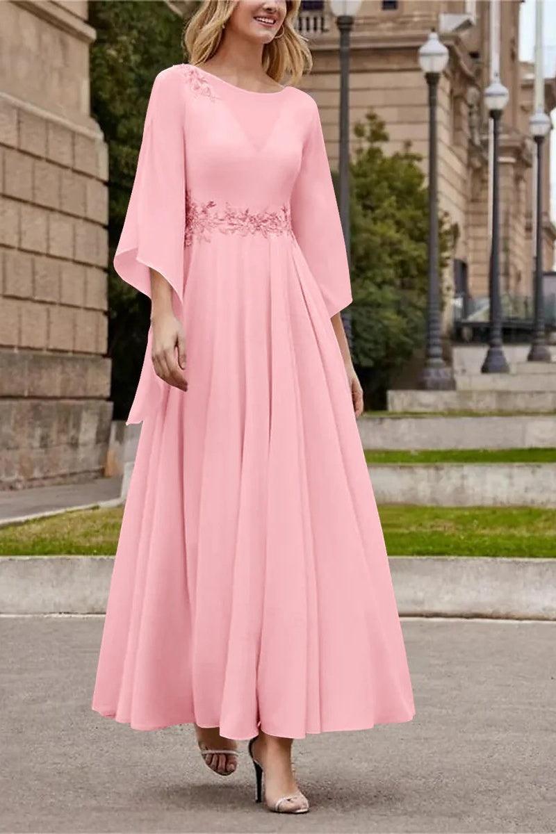 A Line Princess Jewel Neck Ankle Length Sequins Mother Dresses CM0355 - COCOMELODY