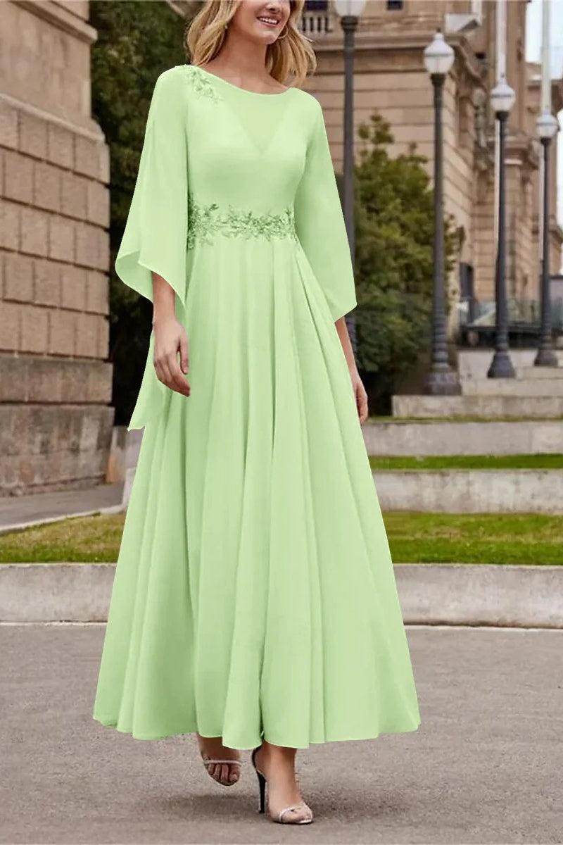 A Line Princess Jewel Neck Ankle Length Sequins Mother Dresses CM0355 - COCOMELODY