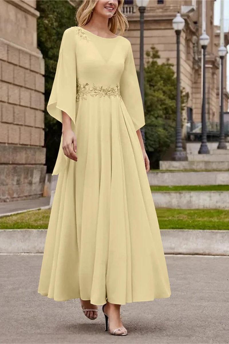 A Line Princess Jewel Neck Ankle Length Sequins Mother Dresses CM0355 - COCOMELODY