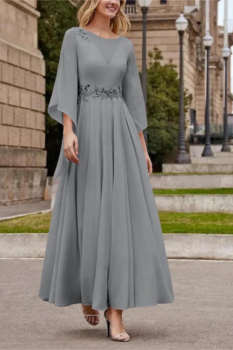 A Line Princess Jewel Neck Ankle Length Sequins Mother Dresses CM0355 - COCOMELODY