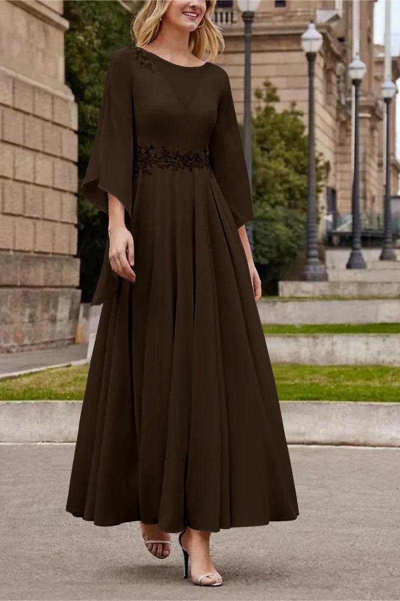 A Line Princess Jewel Neck Ankle Length Sequins Mother Dresses CM0355 - COCOMELODY