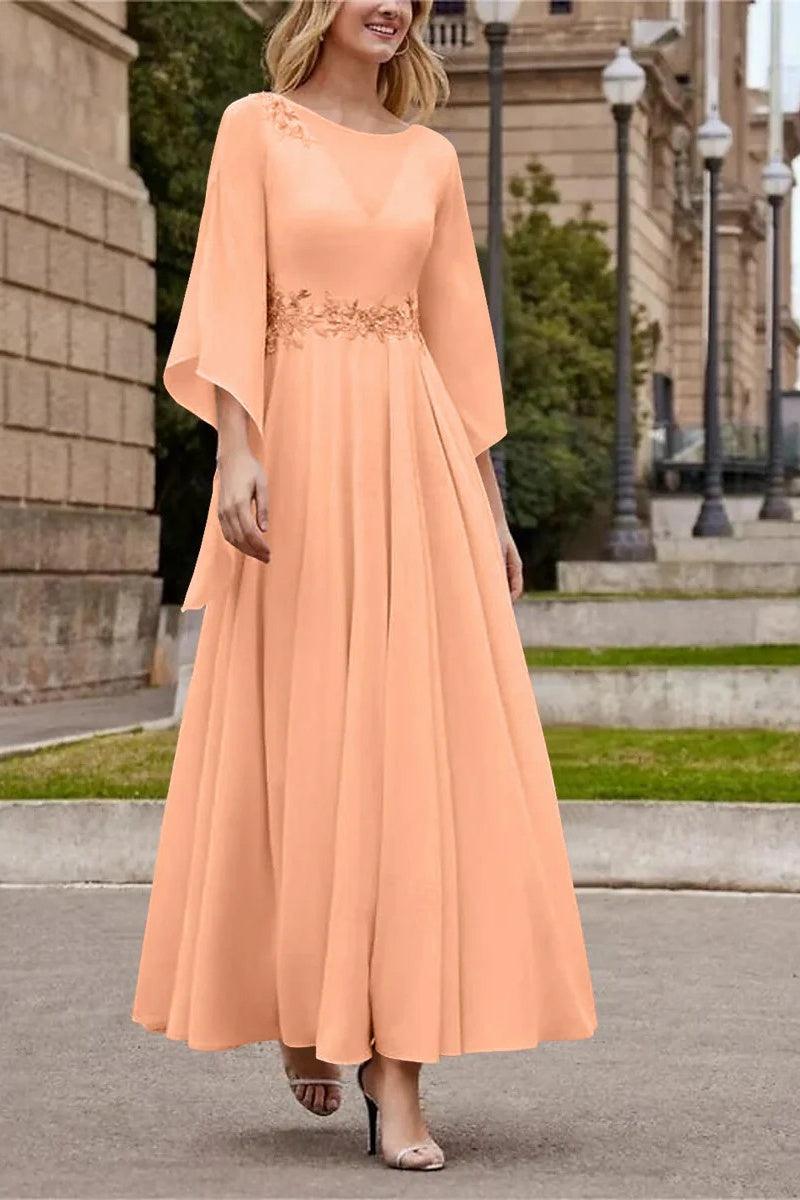 A Line Princess Jewel Neck Ankle Length Sequins Mother Dresses CM0355 - COCOMELODY