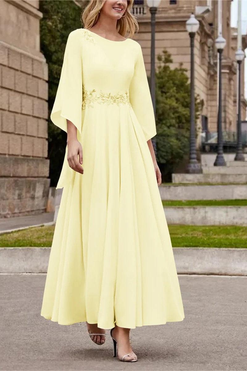 A Line Princess Jewel Neck Ankle Length Sequins Mother Dresses CM0355 - COCOMELODY
