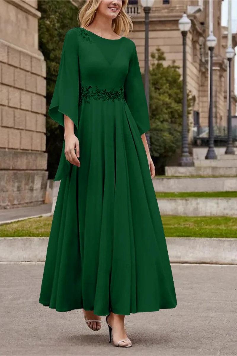 A Line Princess Jewel Neck Ankle Length Sequins Mother Dresses CM0355 - COCOMELODY