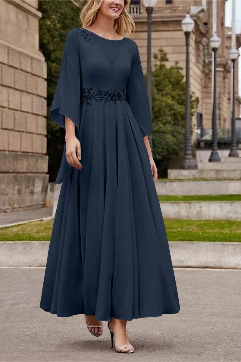 A Line Princess Jewel Neck Ankle Length Sequins Mother Dresses CM0355 - COCOMELODY