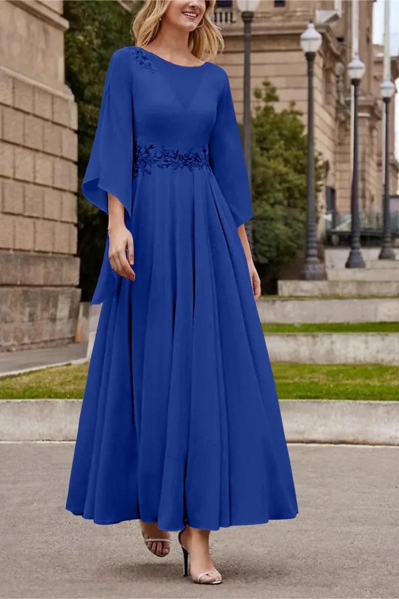 A Line Princess Jewel Neck Ankle Length Sequins Mother Dresses CM0355 - COCOMELODY