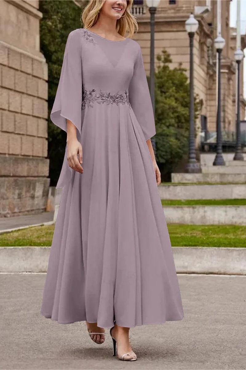 A Line Princess Jewel Neck Ankle Length Sequins Mother Dresses CM0355 - COCOMELODY