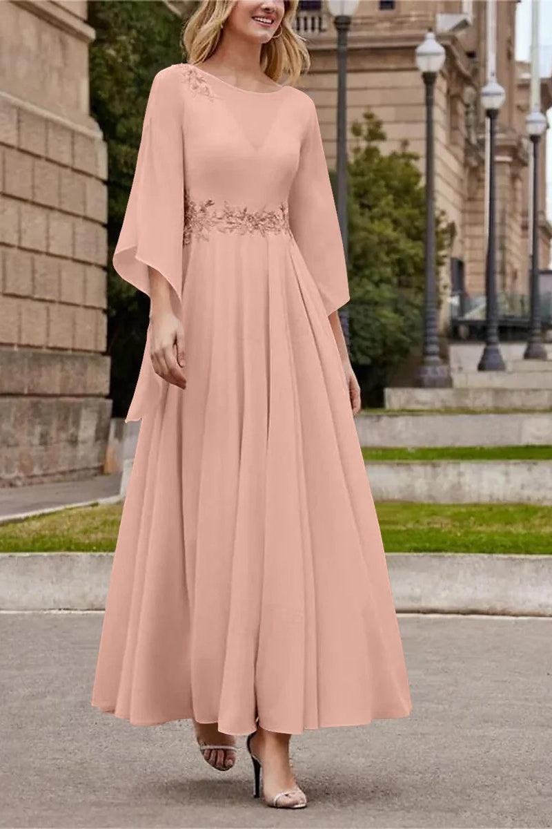 A Line Princess Jewel Neck Ankle Length Sequins Mother Dresses CM0355 - COCOMELODY