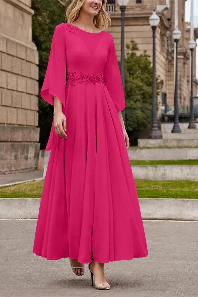 A Line Princess Jewel Neck Ankle Length Sequins Mother Dresses CM0355 - COCOMELODY