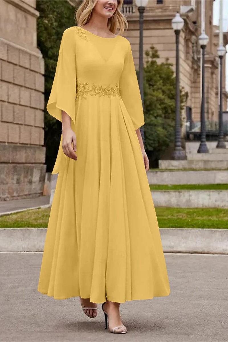A Line Princess Jewel Neck Ankle Length Sequins Mother Dresses CM0355 - COCOMELODY