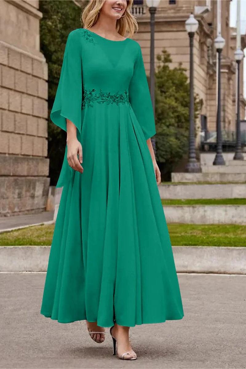 A Line Princess Jewel Neck Ankle Length Sequins Mother Dresses CM0355 - COCOMELODY