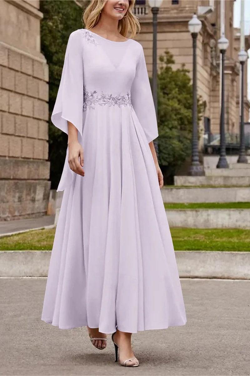 A Line Princess Jewel Neck Ankle Length Sequins Mother Dresses CM0355 - COCOMELODY