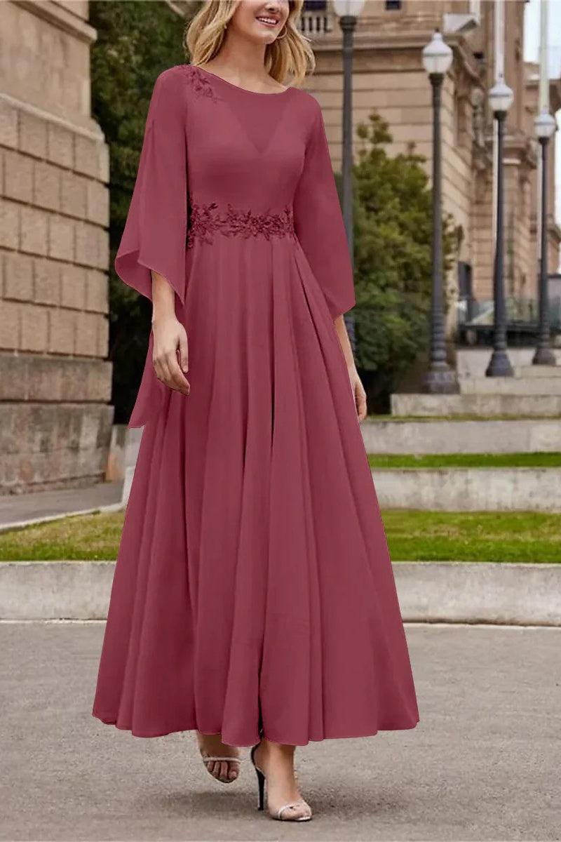 A Line Princess Jewel Neck Ankle Length Sequins Mother Dresses CM0355 - COCOMELODY