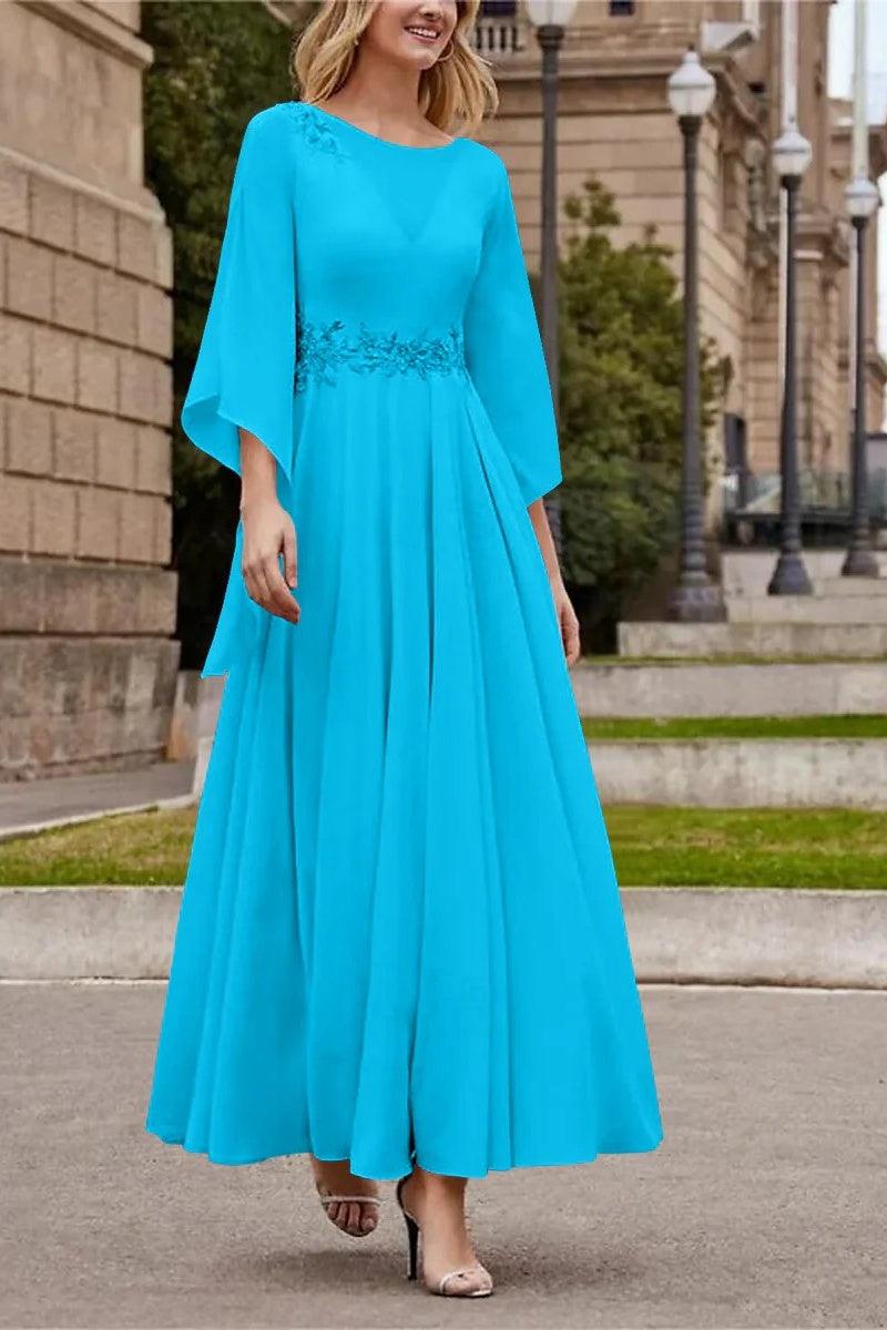 A Line Princess Jewel Neck Ankle Length Sequins Mother Dresses CM0355 - COCOMELODY