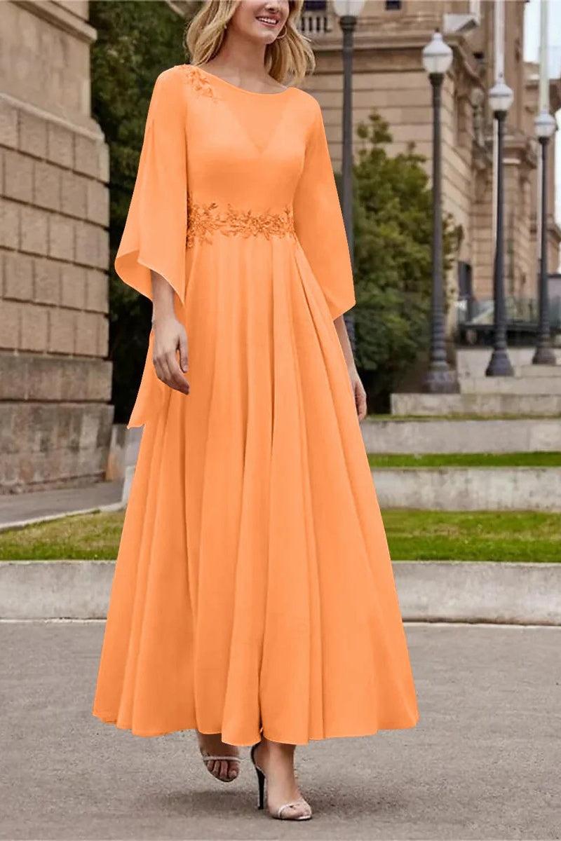 A Line Princess Jewel Neck Ankle Length Sequins Mother Dresses CM0355 - COCOMELODY