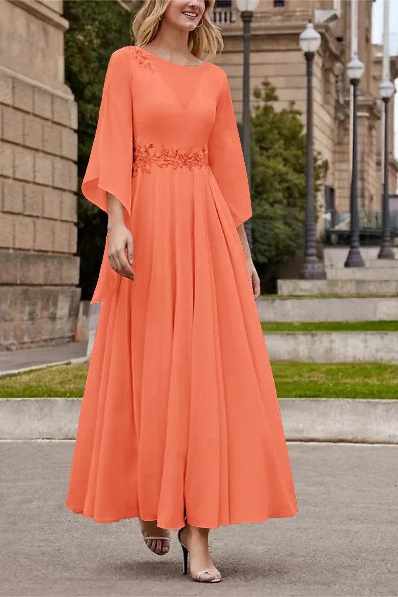 A Line Princess Jewel Neck Ankle Length Sequins Mother Dresses CM0355 - COCOMELODY