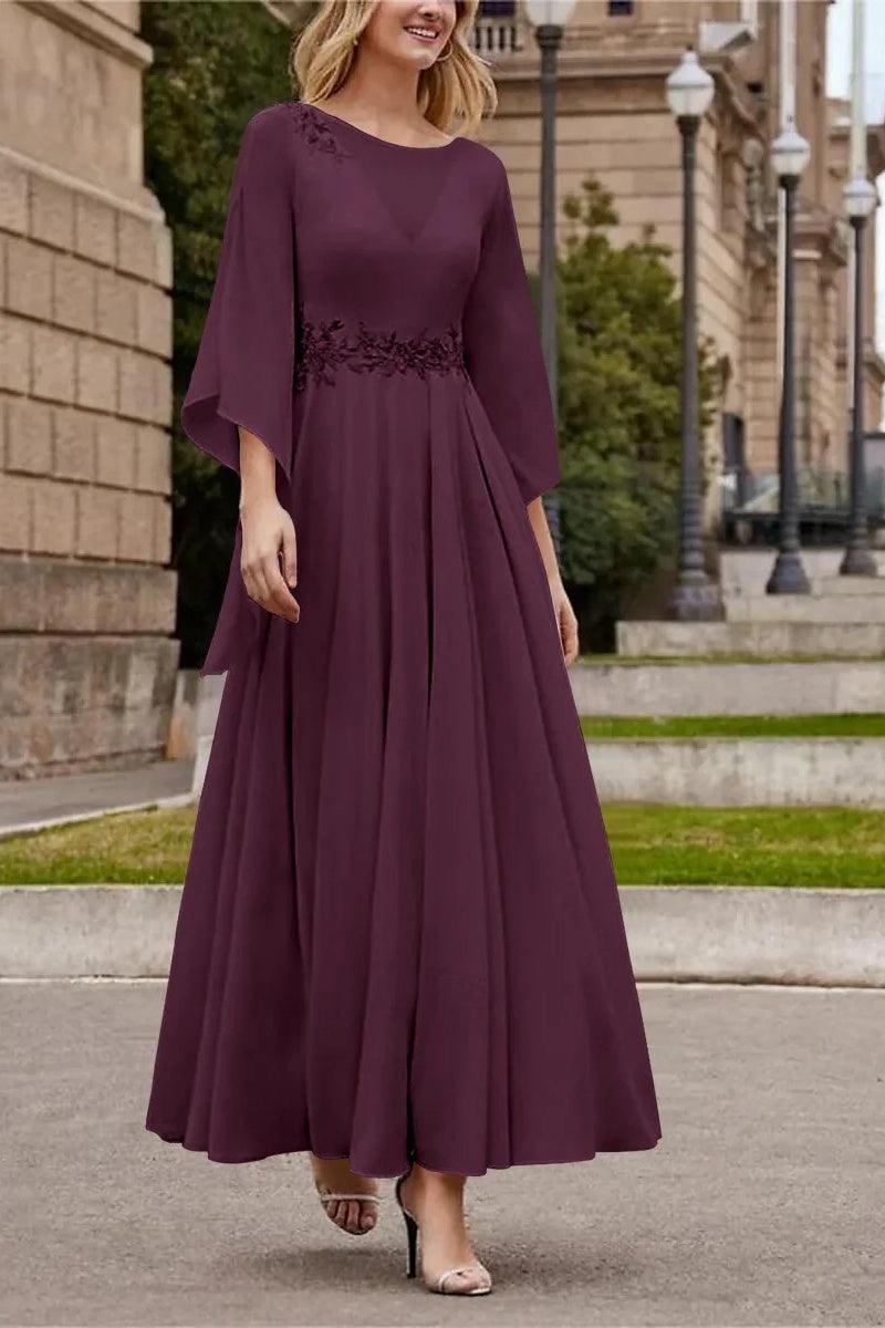 A Line Princess Jewel Neck Ankle Length Sequins Mother Dresses CM0355 - COCOMELODY