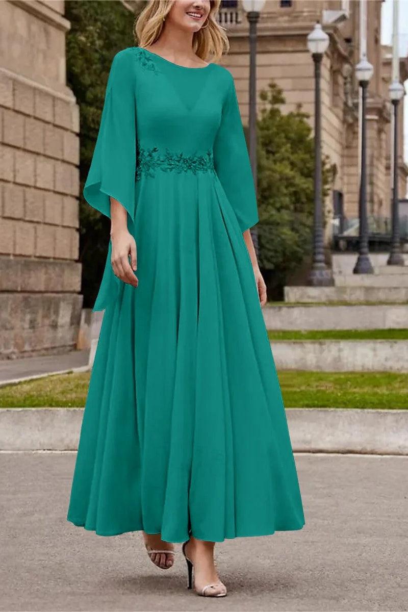 A Line Princess Jewel Neck Ankle Length Sequins Mother Dresses CM0355 - COCOMELODY