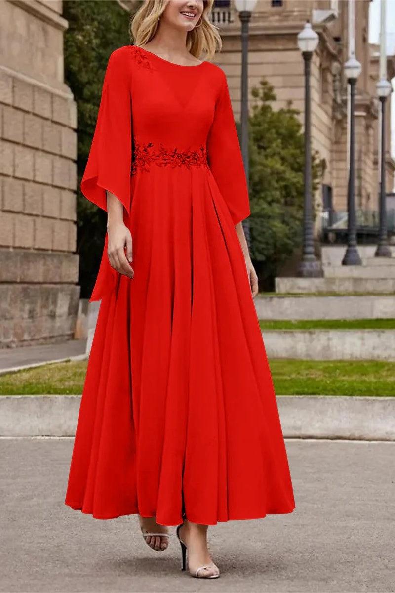 A Line Princess Jewel Neck Ankle Length Sequins Mother Dresses CM0355 - COCOMELODY