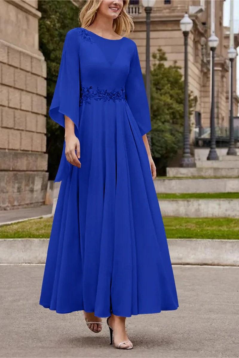 A Line Princess Jewel Neck Ankle Length Sequins Mother Dresses CM0355 - COCOMELODY