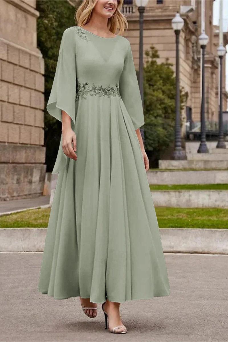 A Line Princess Jewel Neck Ankle Length Sequins Mother Dresses CM0355 - COCOMELODY
