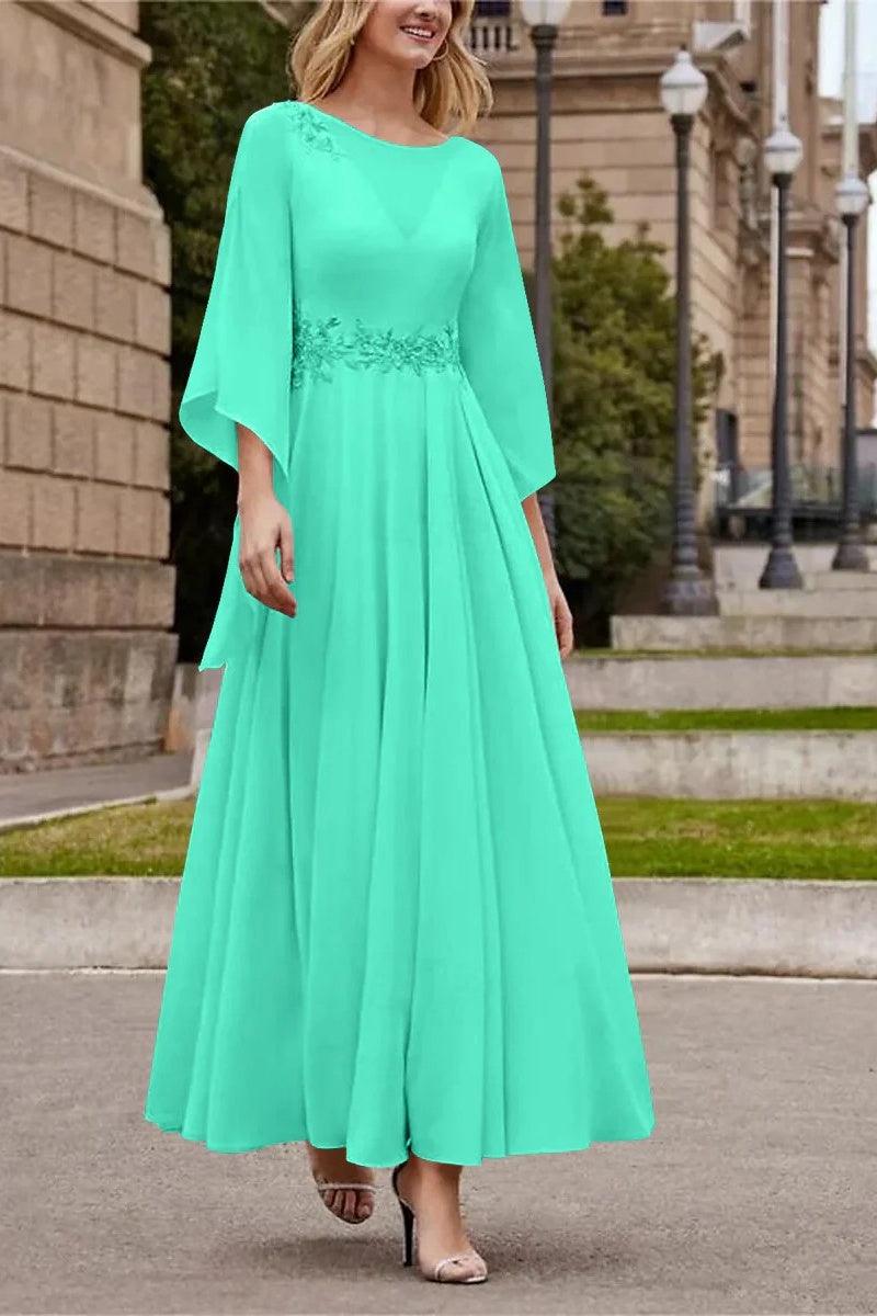 A Line Princess Jewel Neck Ankle Length Sequins Mother Dresses CM0355 - COCOMELODY