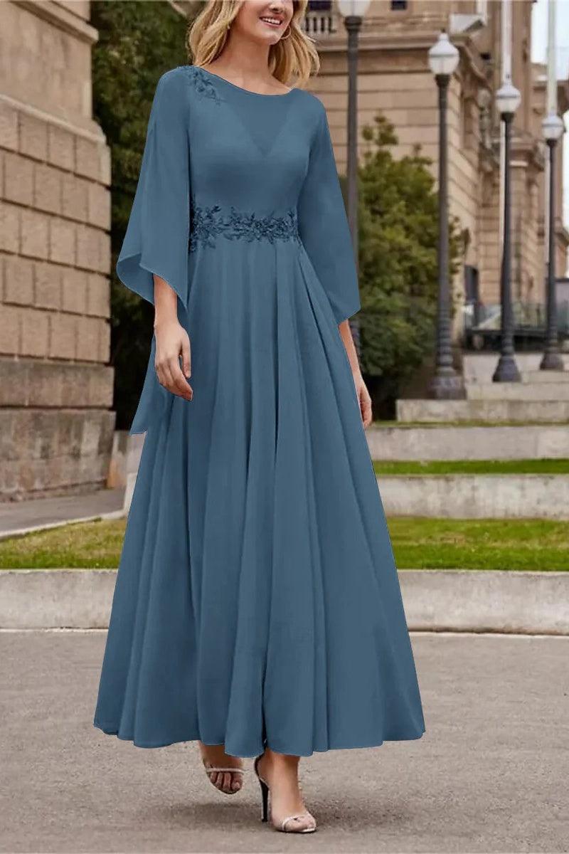 A Line Princess Jewel Neck Ankle Length Sequins Mother Dresses CM0355 - COCOMELODY