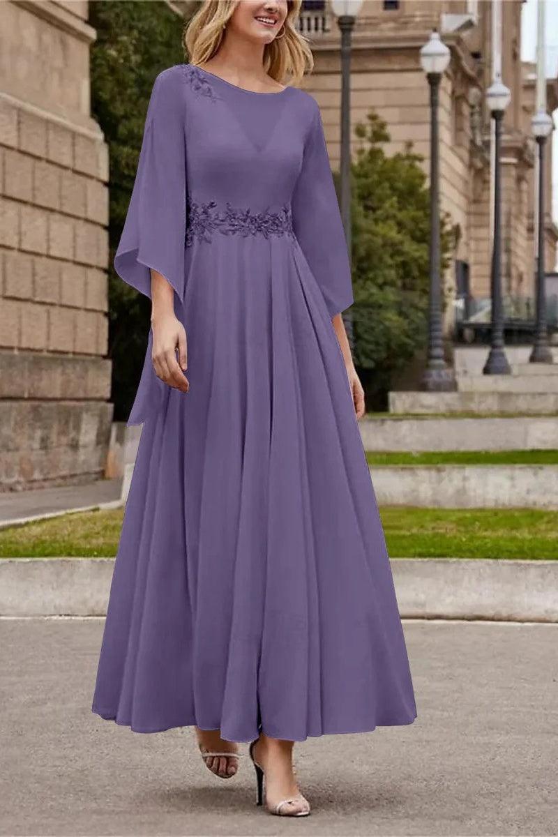 A Line Princess Jewel Neck Ankle Length Sequins Mother Dresses CM0355 - COCOMELODY