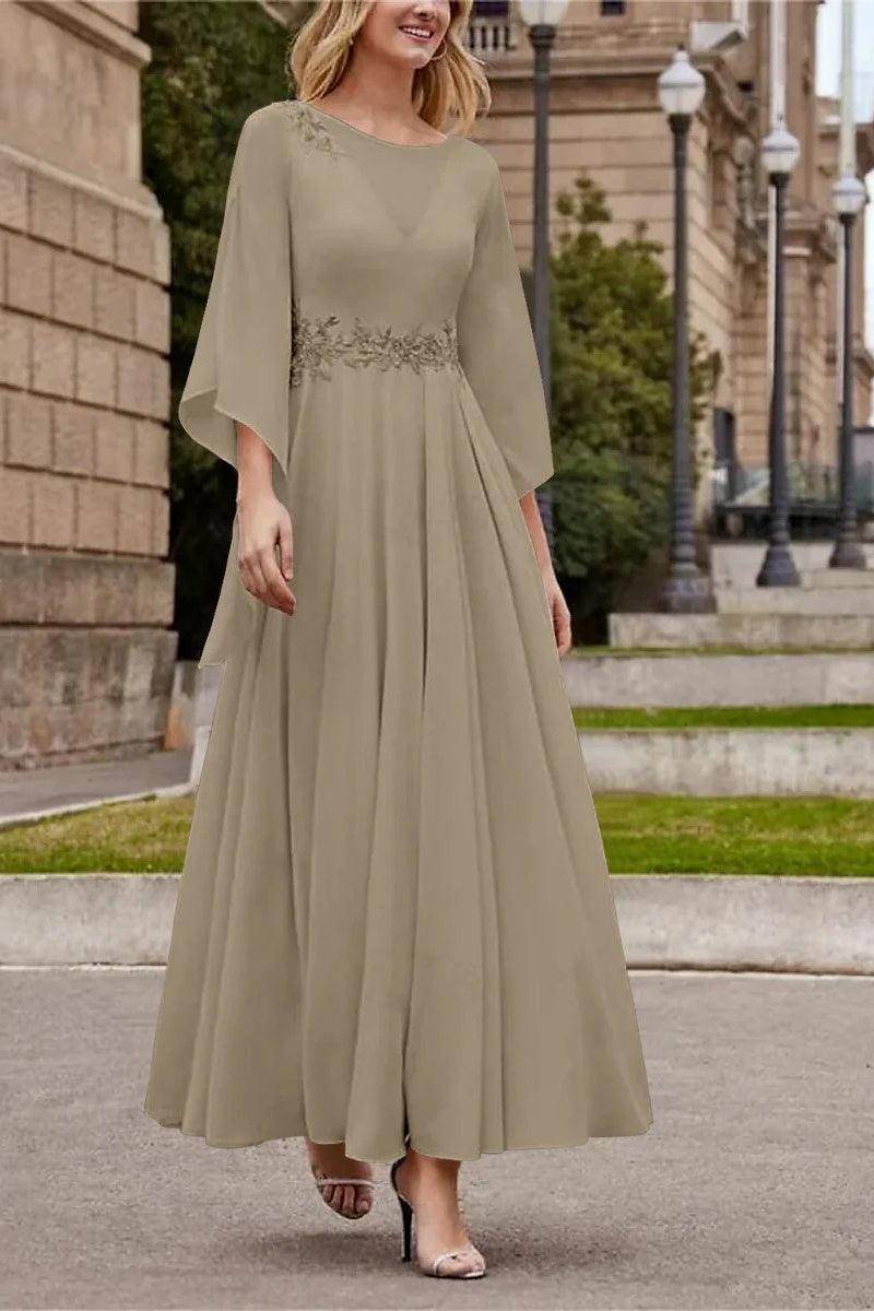 A Line Princess Jewel Neck Ankle Length Sequins Mother Dresses CM0355 - COCOMELODY
