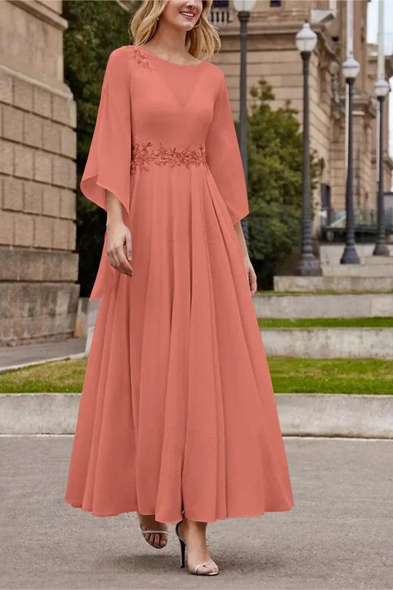 A Line Princess Jewel Neck Ankle Length Sequins Mother Dresses CM0355 - COCOMELODY